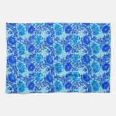 William Morris Chrysanthemums Shades of Denim Blue Geschirrtuch (Horizontal)