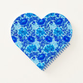 William Morris Chrysanthemums Shades of Denim Blue Notizblock (Rückseite)