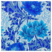 William Morris Chrysanthemums Shades of Denim Blue Stoff (Nahaufnahme)