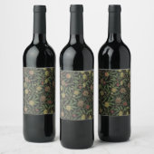 William Morris Citrus und Pomegranate Print Label Weinetikett (Flaschen)