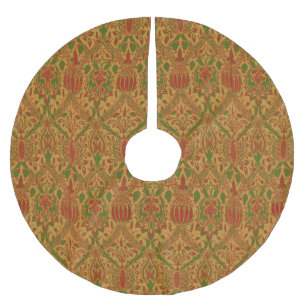 William Morris Classic Greenc Gold Red Tree Skirt Polyester Weihnachtsbaumdecke