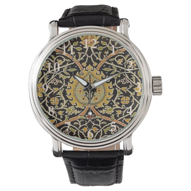 William Morris Classic Teppich Art Print Design Armbanduhr (Vorderseite)