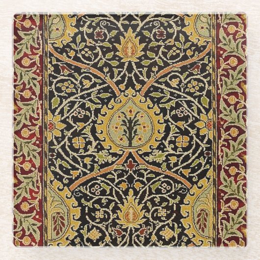 William Morris Classic Teppich Art Print Design Glasuntersetzer (Vorderseite)
