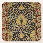 William Morris Classic Teppich Art Print Design Rechteckiger Pappuntersetzer (Vorderseite)