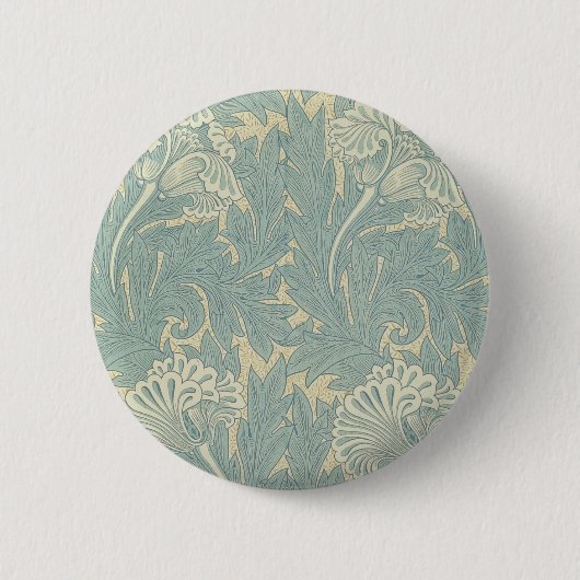 William Morris Classic Tulip Blue Floral Button (Vorderseite)