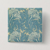 William Morris Classic Tulip Blue Floral Button (Vorderseite)