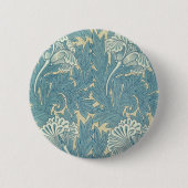 William Morris Classic Tulip Blue Floral Button (Vorderseite)