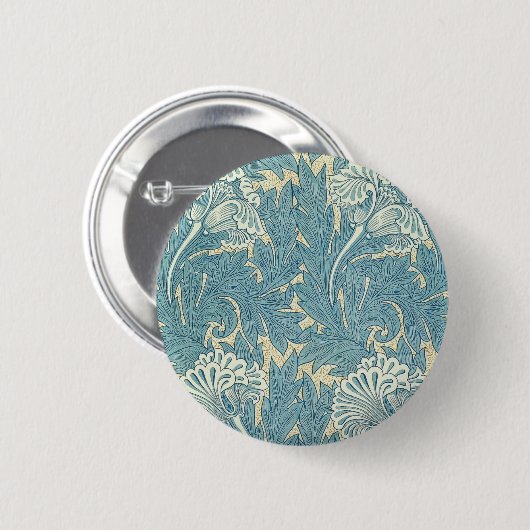 William Morris Classic Tulip Blue Floral Button (Vorne & Hinten)