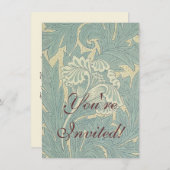 William Morris Classic Tulip Blue Floral Einladung (Vorne/Hinten)