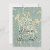 William Morris Classic Tulip Blue Floral Einladung (Vorderseite)