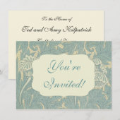 William Morris Classic Tulip Blue Floral Einladung (Vorne/Hinten)