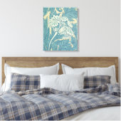 William Morris Classic Tulip Blue Floral Leinwanddruck (Insitu (Schlafzimmer))