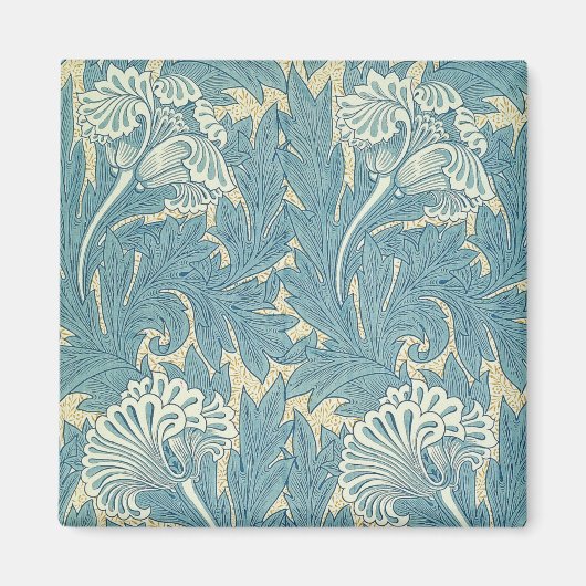 William Morris Classic Tulip Blue Floral Magnet (Vorne)