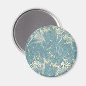 William Morris Classic Tulip Blue Floral Magnet (Vorderseite/Rückseite)