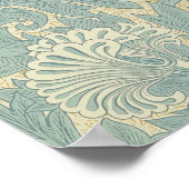 William Morris Classic Tulip Blue Floral Poster (Ecke)