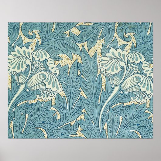 William Morris Classic Tulip Blue Floral Poster (Vorne)