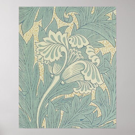William Morris Classic Tulip Blue Floral Poster (Vorne)