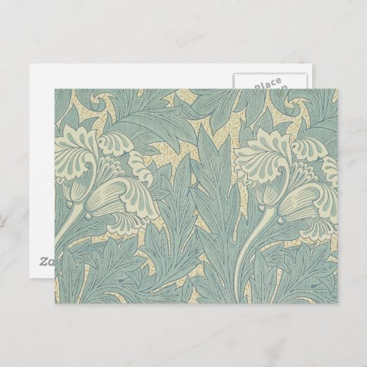 William Morris Classic Tulip Blue Floral Postkarte (Vorne/Hinten)