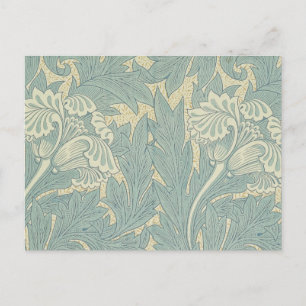 William Morris Classic Tulip Blue Floral Postkarte