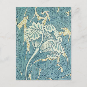 William Morris Classic Tulip Blue Floral Postkarte