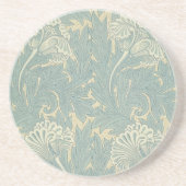 William Morris Classic Tulip Blue Floral Sandstein Untersetzer (Vorne)