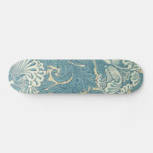William Morris Classic Tulip Blue Floral Skateboard (Horizontal)