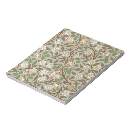 William Morris Clover Blume Art Pattern Notizblock (Rotiert)
