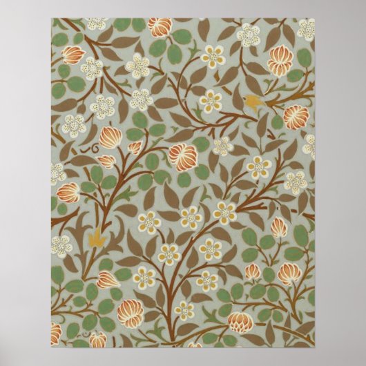 William Morris Clover Blume Art Pattern Poster (Vorne)