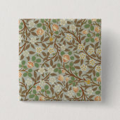 William Morris Clover Botanische Blume Button (Vorderseite)