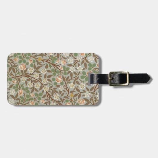 William Morris Clover Botanische Blume Gepäckanhänger (Vorderseite horizontal)