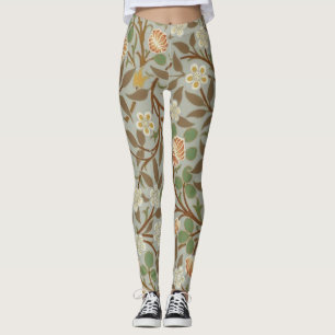 William Morris Clover Botanische Blume Leggings