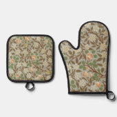 William Morris Clover Botanische Blume Ofenhandschuh & Topflappen-Set (Vorderseite)