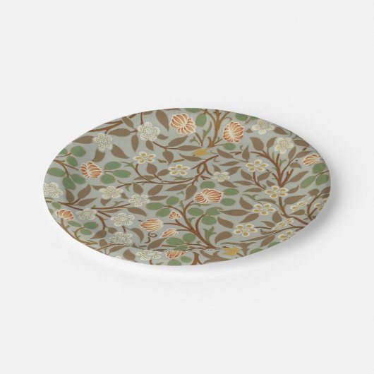 William Morris Clover Botanische Blume Pappteller (Schrägansicht)