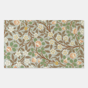 William Morris Clover Botanische Blume Rechteckiger Aufkleber