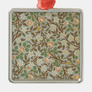 William Morris Clover Botanische Blume Silbernes Ornament