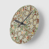William Morris Clover Flower Art Pattern Runde Wanduhr (Winkel)