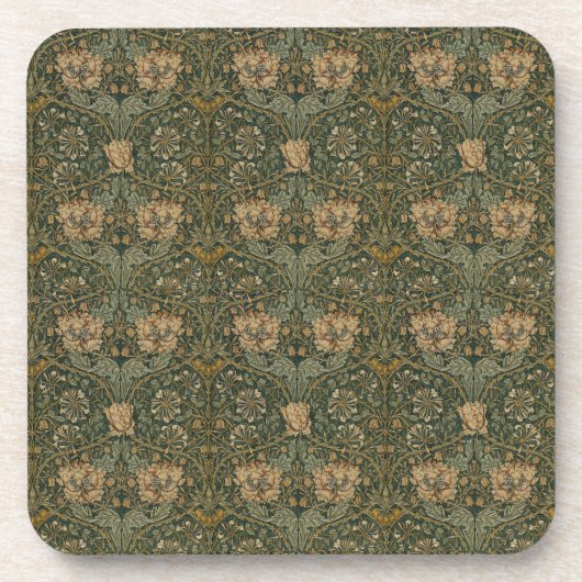 William Morris: Coaster für grüne Honeysuckle-Getr Getränkeuntersetzer (Vorderseite)