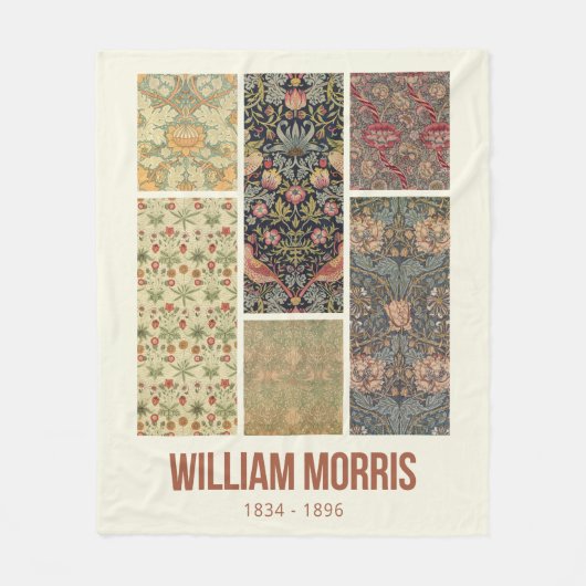 William Morris Collected Art Pattern Collage Fleecedecke (Vorderseite)