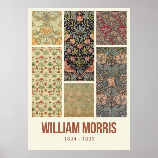 William Morris Collected Art Pattern Collage Poster (Vorne)