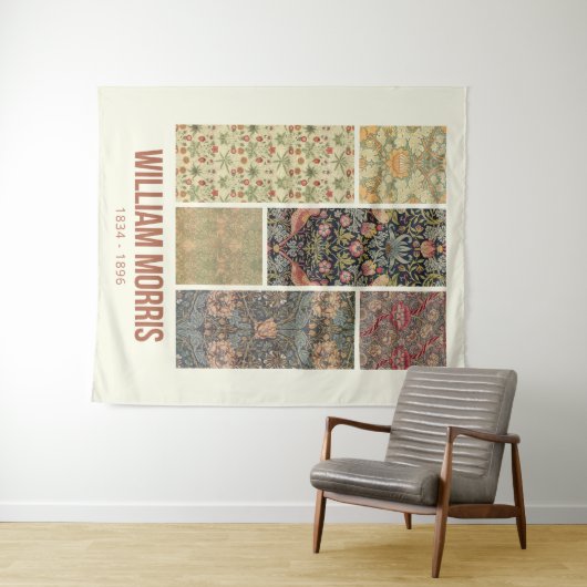 William Morris Collected Art Pattern Collage Wandteppich (Beispiel (Horizontal))