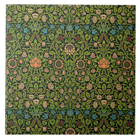 William Morris - Columbine, dunkelgrün, Case-Mate Fliese (Vorderseite)