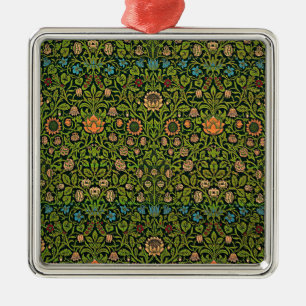 William Morris - Columbine, dunkelgrün, Case-Mate Ornament Aus Metall