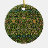 William Morris - Columbine, dunkelgrün, Keramik Ornament (Vorne)
