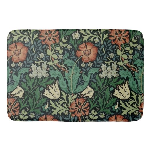 William Morris Compton Floral Art Nouveau Pattern Badematte (Vorderseite)