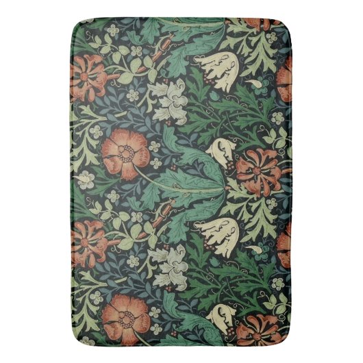 William Morris Compton Floral Art Nouveau Pattern Badematte (Vorderseite Vertikal)