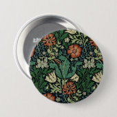 William Morris Compton Floral Art Nouveau Pattern Button (Vorne & Hinten)