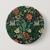 William Morris Compton Floral Art Nouveau Pattern Button (Vorderseite)
