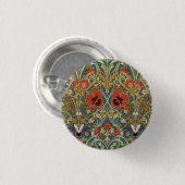 William Morris Compton Floral Art Nouveau Pattern Button (Vorne & Hinten)