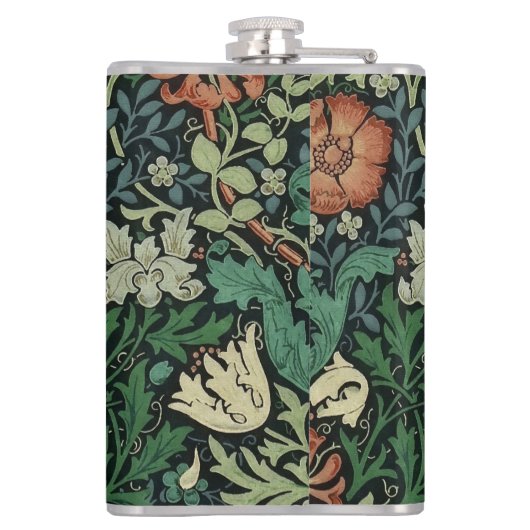 William Morris Compton Floral Art Nouveau Pattern Flachmann (Rückseite)