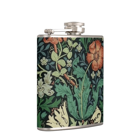 William Morris Compton Floral Art Nouveau Pattern Flachmann (Rechts)
